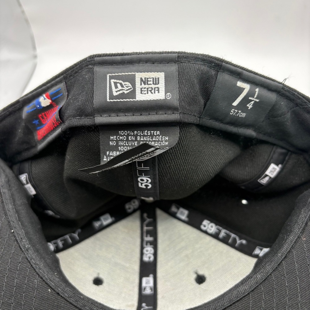 Vintage Style New Era New York Yankees MLB Fitted Hat Black 59FIFTY Size 7 1/4 - Picture 6 of 6